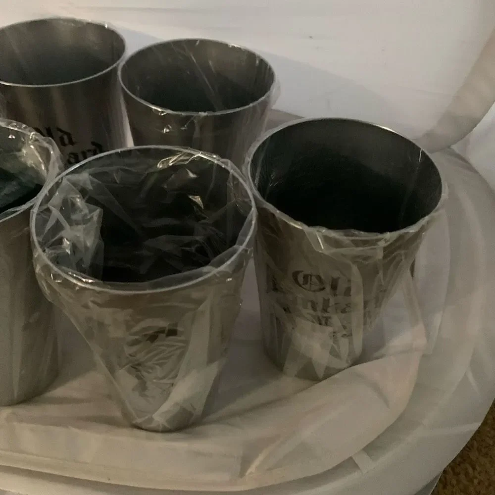 Pabst Old Tankard Ale Set Of 6 Aluminum Cups *New*